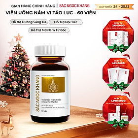 Viên uống Sắc Ngọc Khang Vi tảo lục (60 viên) giúp trẻ hóa làn da xua tan vết nám, hỗ trợ cân bằng nội tiết tố, bổ huyết, điều kinh, hỗ trợ giảm các triệu chứng tiền mãn kinh