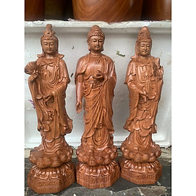 Mua Bộ tam thái -Tam thế phật gỗ hương cao 50 cm