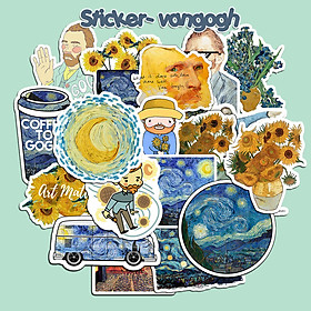 Hình ảnh Sticker Vangogh Trang Trí Laptop Nón Bảo Hiểm Vali Đàn Xe Máy Xe Đạp