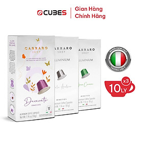 Combo 3 hộp Cà Phê Viên Nén Carraro Aluminum (Mới) - Tương thích với máy capsule Nespresso