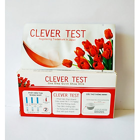 (Có Che Tên) Que Thử Thai Bản To Nhất - Cốc Tay Cầm Chống Bẩn - Phát Hiện Thai Sớm - Chính Xác 100% Clever Test