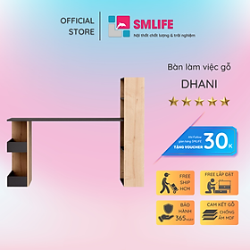 Mua Bàn làm việc liền giá sách gỗ công nghiệp hiện đại SMLIFE Dhani