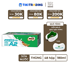 Thùng 48 Hộp Sữa Nestlé MILO A2 MỚI (180ml / Hộp)
