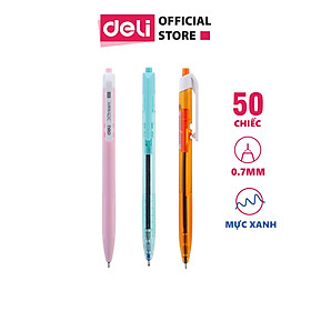 Combo 5-10-20 bút bi dầu Deli - 0.7mm đầu bấm - Mực xanh siêu mượt - EQ03336/EQ03236/EQ02836 / Sơn Tùng M-TP Collection CQ184-BL