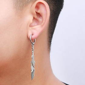 Bông tai nam nữ lông vũ thả xuông style thảo nguyên