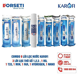 Combo 9 lõi lọc nước Karofi Hàng chính hãng dùng cho máy lọc nước Karofi K9IQ-2 Plus ( Thetis K9IP-2)