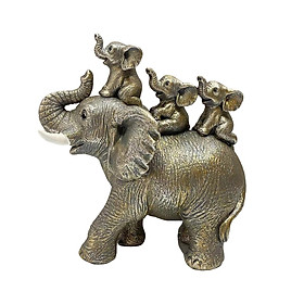 Decorative Elephant Statue, Craft  Ornament Sculpture Animal Figurine for Bookshelf Bedroom Holidays Parties Decoration