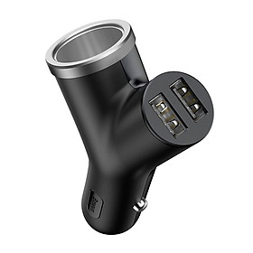 Bộ tẩu sạc mở rộng 3 trong 1 dùng cho xe hơi Baseus Y Type Dual USB (40W, 3.4A Fast Charge, Intelligent Car charger) - Hàng Chính Hãng