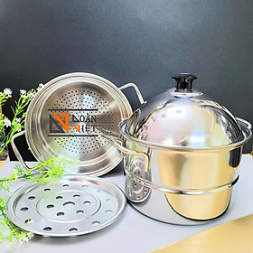 Bộ Xửng Hấp Lớn INOX đường kính 28 cm (24cm). Nồi 2 tầng tháo rời Siêu Tiện Ích, có thể dùng nồi lẫu, hoặc vừa hấp hải sản Siêu Ngon. Dùng các loại bếp