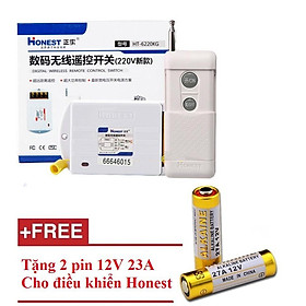 Công Tắc Điều Khiển Từ Xa 1KM Honest 40A/220V + tặng 2 pin sơ cua