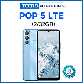 Điện Thoại Thông Minh Tecno Pop 5 LTE 2/32GB - Màn hình 6.5" | Mở khóa khuôn mặt + vân tay | Pin 5000 mAh - Hàng Chính Hãng