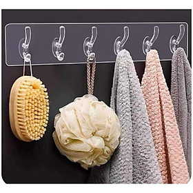 Mua Thanh Treo Đồ Dán Tường 6 Móc Liền Mạch Trong Suốt Siêu Dính 00992
