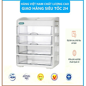 Tủ Đựng Mỹ Phẩm Cao Cấp HOKORI 4 Tầng, Kệ Đựng Mỹ Phẩm, Đồ Trang Điểm Nhiều Ngăn - Hàng Việt Nam