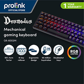 Bàn Phím Gaming Giả Cơ Full-size Có Dây Đèn LED 7 Màu Chính Hãng PROLiNK GK