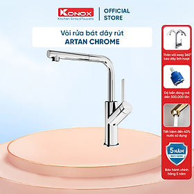 Vòi rửa bát rút dây Konox, Model Artan Chrome, 6 phiên bản màu