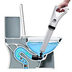 Dụng cụ thông tắc bồn cầu, cống bằng khí nén áp lực - Trắng