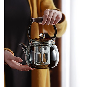 Mua Ấm  Bình Thủy Tinh Chịu Nhiệt Cao Cấp Dùng Pha Trà Dung Tích 900 ml