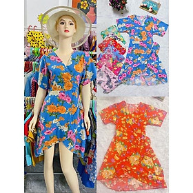 ️ Đầm Váy Nữ Hoa Hồng Tà Xẻ Đuôi Tôm Xoè - Đầm Hoa Hồng Đỏ