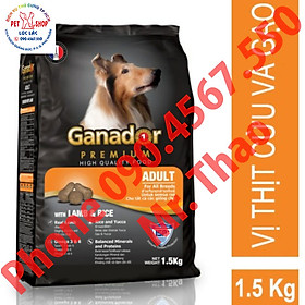 Thức ăn cho chó trưởng thành Ganador vị thịt cừu & gạo Lamb & Rice 1,5 kg