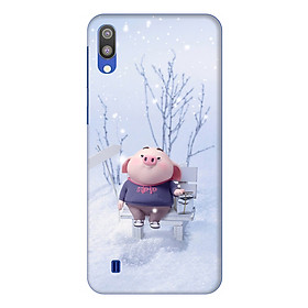 Ốp lưng dành cho điện thoại Samsung Galaxy M10 hình Heo Con Trượt Tuyết - Hàng chính hãng