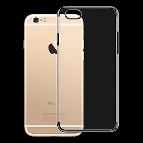 Ốp lưng cho Iphone 6 / 6S - Ốp dẻo viền mạ màu Đen ánh kim - Hàng Chính Hãng