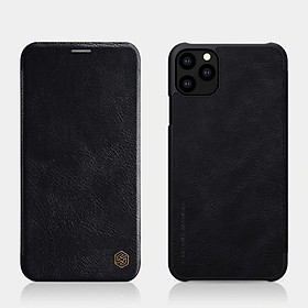 Hình ảnh Đen - Bao case da cho iPhone 11 Pro Max hiệu Nillkin Qin có ngăn đựng thẻ, thiết kế tinh xảo - Hàng chính hãng