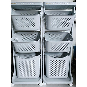 Mua Kệ đựng đồ 3 tầng đa năng có bánh xe  Rổ đựng quần áo