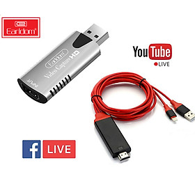 Bộ Thiết Bị Live Stream Dành Cho Điện Thoại USB Video Capture Card Earldom