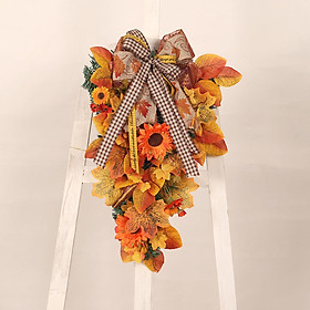 Artificial  Wreath Garland Floral Swag Welcome  Hanging Decoration Teardrop Wreath for indoor e outdoor Door Home Decor