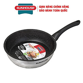 Mua Chảo cạn Inox 5 đáy SUNHOUSE IN28M4  Đường kính 28 cm  Đáy 5 lớp truyền nhiệt tốt  3 lớp chống dính bền  cao cấp - Hàng chính hãng