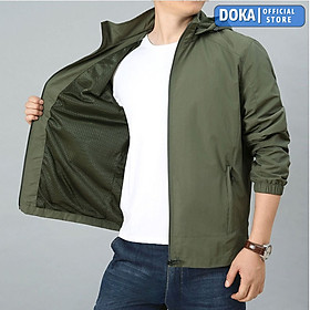 Áo khoác dù nam Dokafashion phối nón có túi trong và lôn ngược áo lại thành balo cản gió hiệu quả EZAK32