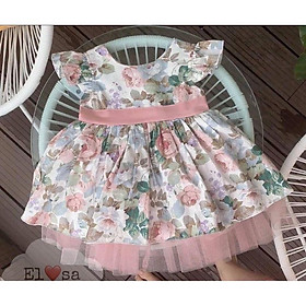 váy hoa hồng baby doll bé yêu