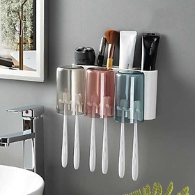 Kệ Để Kem Đánh Răng & Bàn Chải, Tặng Kèm Cốc - Kệ Nhà Tắm Dán Tường Thông Minh - Giá Treo Bàn Chải Đánh Răng Kiêm Để Đồ & Úp Cốc - Giao Màu Ngẫu Nhiên [HÀNG CHÍNH HÃNG]
