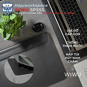 Túi da PU chống sốc hàng chính hãng WiWU Skin Pro Slim 13.3-16 inch, tích hợp giá đỡ tản nhiệt