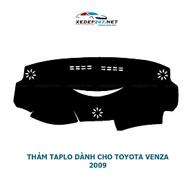 Thảm Taplo dành cho xe Toyota Venza 2009 chất liệu Nhung, da Carbon, da vân gỗ