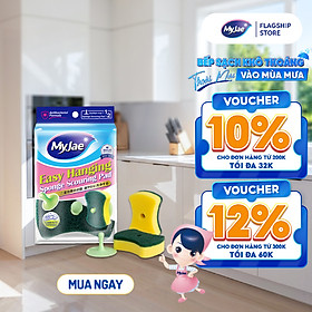 Mua Miếng Bọt Biển Rửa Chén MyJae 2 Mặt  Mút Xốp Rửa Bát Đa Năng Kèm Miếng Nhựa Hít Kê 11.3cm x 7.8cm x 2.7cm (2 Miếng/Gói)