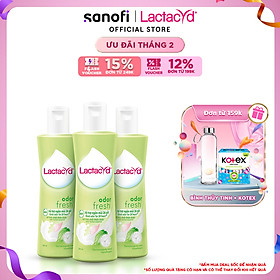 Bộ 3 chai Dung Dịch Vệ Sinh Phụ Nữ Lactacyd Odor Fresh Ngăn Mùi 24H 250ml/chai