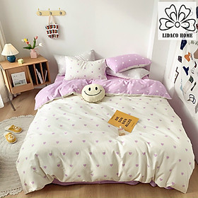 Bộ chăn ga gối cotton PL1 Lidaco decor phòng ngủ theo phong cách vintage với sắc màu trẻ trung