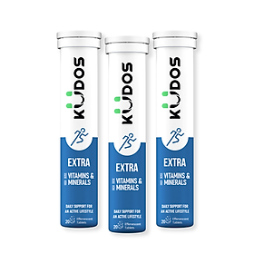 Viên sủi KUDOS EXTRA bổ sung 18 vitamin và khoáng chất hỗ trợ tăng đề kháng, năng lượng tức thì (20 viên/tuýp)