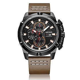 Đồng hồ đeo tay nam MEGIR thể thao thời trang Quartz chống nước 3ATM-Màu Cà phê