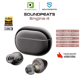 Mua Tai Nghe Bluetooth 5.3 Chính Hãng Soundpeats Engine 4 Pro ️ Dual Drivers ️ pin 12.5h ️ Hỗ trợ app ( bản nâng cấp TrueEngine 3SE )- Hàng nhập khẩu chính hãng