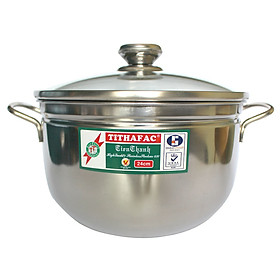 Nồi bầu nấu nướng lẩu, nấu nướng canh sở hữu nấp kính Inox Tithafac