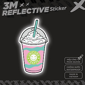 UNICORN MILK TEA 3M - Reflective Sticker Die-cut Hình dán phản quang thương hiệu STICKER FACTORY