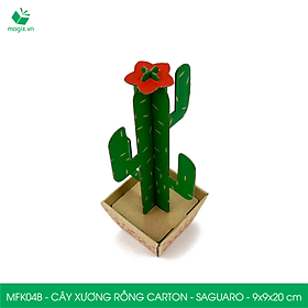 MFK04B - 9x9x20 cm - Cây xương rồng lắp ráp bằng giấy carton để bàn trang trí, bộ xếp hình sáng tạo