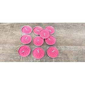 Mua 10 viên Đèn cầy (nến) nắp nhôm - tealight cháy 2h không mùi  không khói - màu đỏ hoặc vàng