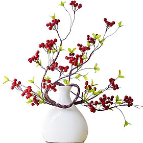 Mua Cành cherry giả cổ  điểm bình hoa mộc lan  bình lựu sang trọng trang trí để bàn