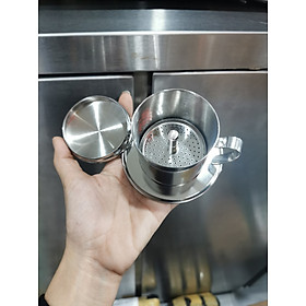 Mua Phin Cà Phê Inox 304 Mạ Vàng  / Trắng  Loại 1 Có Ren Vặn  Tặng 1 Móc Dán Tường