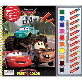 Sách Disney Cars on the Road Deluxe Poster Paint & Color