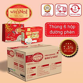 Combo 6 hộp nước yến sào win'sNest chưng sẵn đường phèn ( 6 Lọ * 70 ml / Hộp): giúp bồi bổ sức khỏe thích hợp cho mọi đối tượng và trẻ em  từ 1 tuổi trở lên