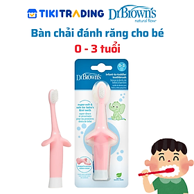 Bàn chải đánh răng cho bé hình voi hồng Dr.Brown's (0-3 tuổi)
